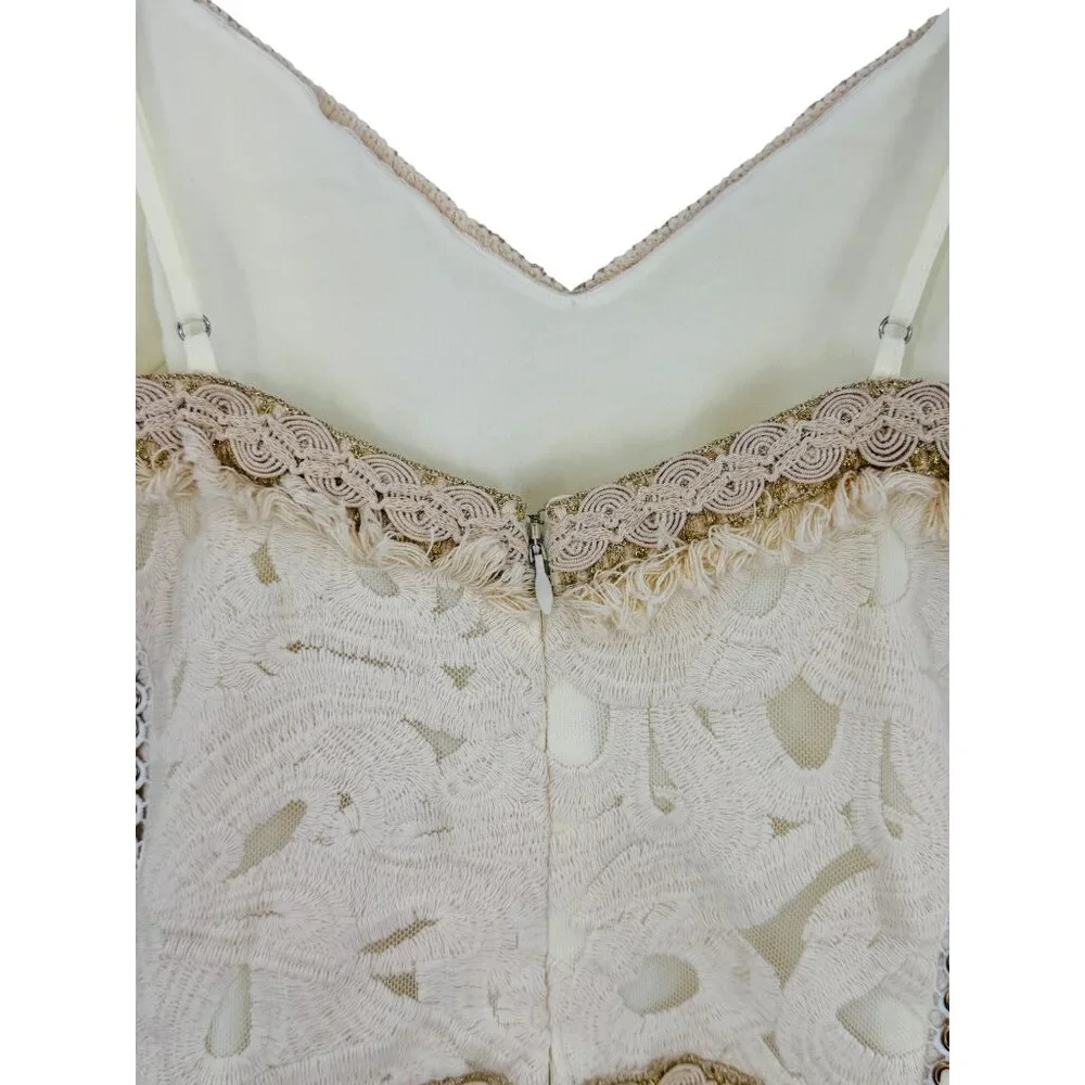 NWT Free People Ixiah Liminal Ivory Lace Ruffle Mini Dress | Grunge Fairycore 6 - Picture 13 of 16